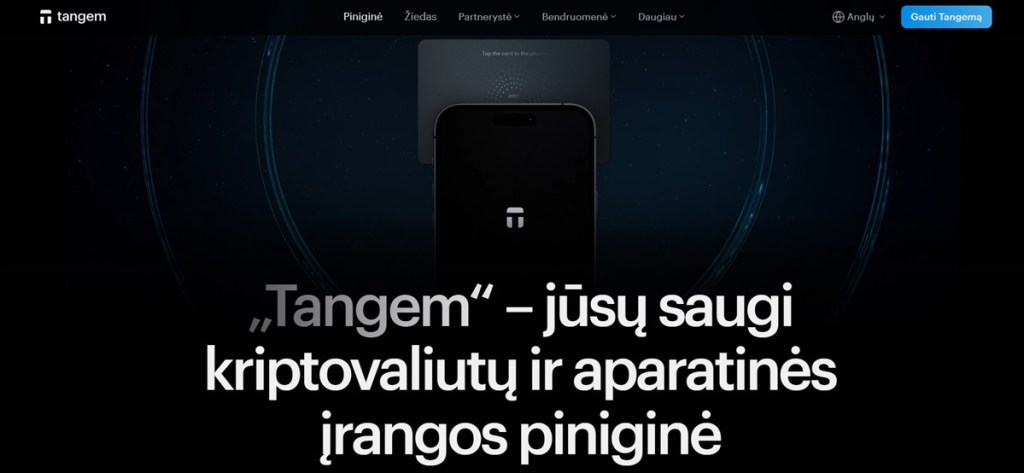 Tangem Wallet – kortelės formato Web3 piniginė su moderniausia apsauga