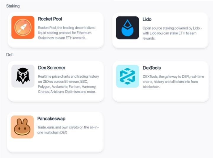 The Best Wallet App page, with access to DeFi and dApps