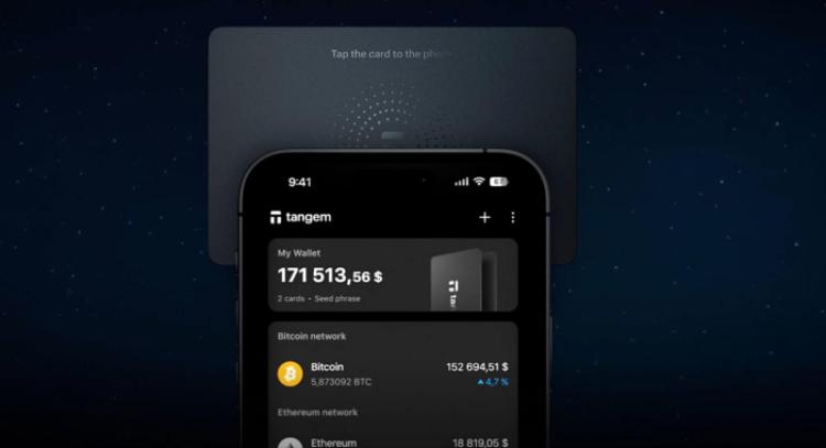 The Tangem cold wallet uses to NFC to communicate with the phone app