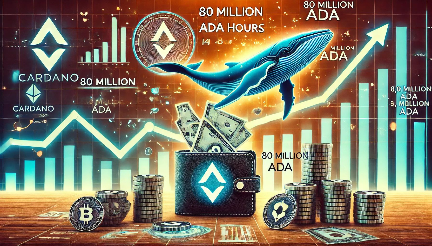 Cardano Whale Activity Spikes - 48 시간 만에 8 천만 ADA가 추가되었습니다.