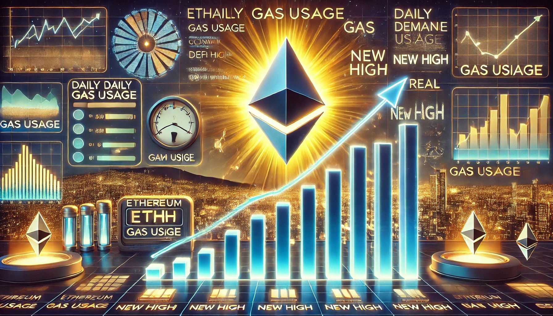 이더 리움 일일 가스 사용량은 새로운 최고점에 도달합니다 - 실제 수요 파워 ETH 성장