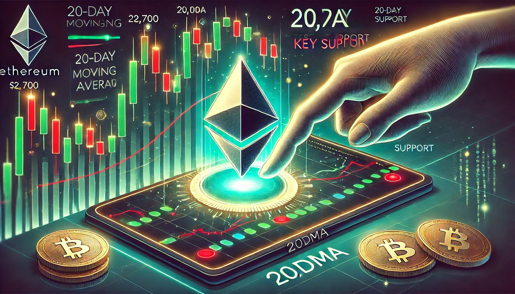 Ethereum Pulls Back To 20DMA After $2,700 Rejection: Testing Strength At Key Support