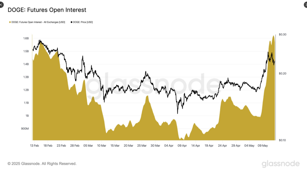 Price Down, Bets Up: Dogecoin Open Interest Climbs To $1.62 Billion