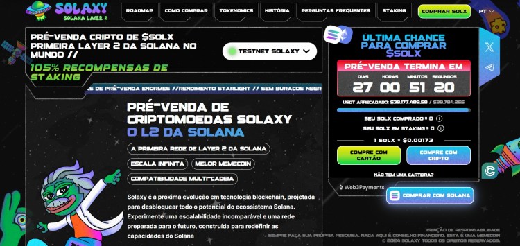 Site oficial é a única via para comprar Solaxy de forma segura