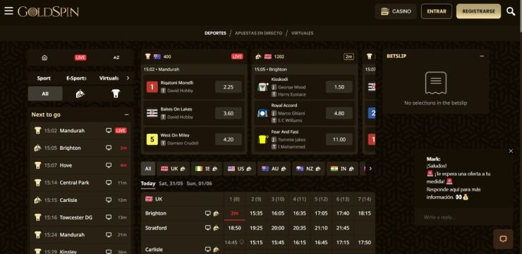 GoldSpin ofrece pronósticos de carreras de caballos de diferentes países del mundo