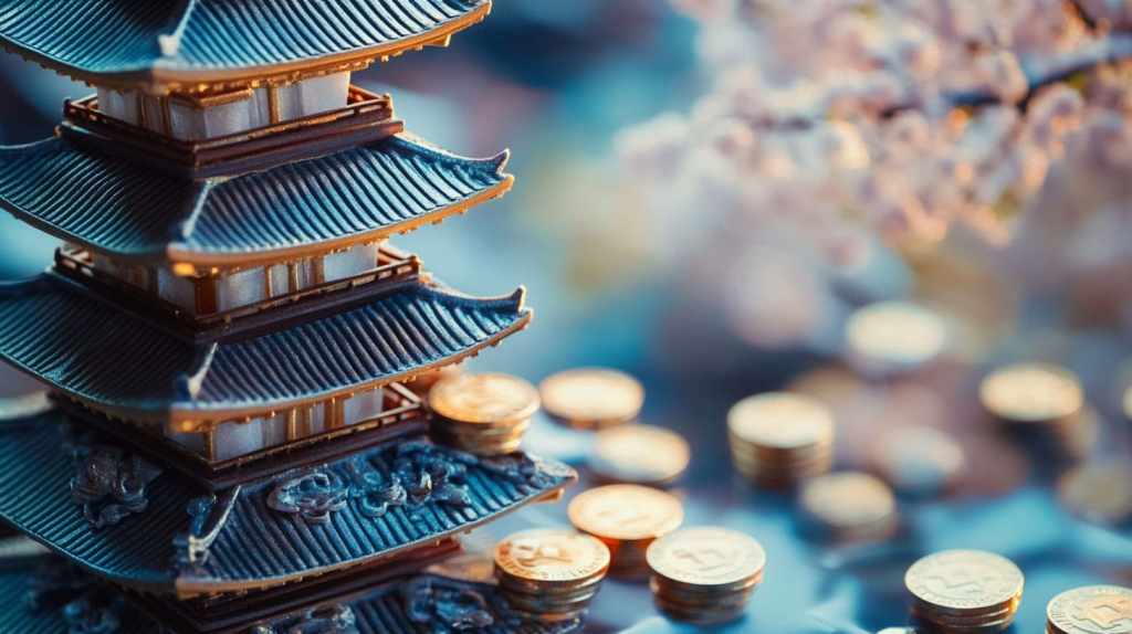 ミニマムな日本寺と桜と硬貨