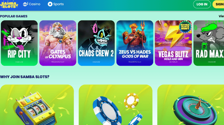 4. Samba Slots – idealus pasirinkimas lošimo automatų mėgėjams