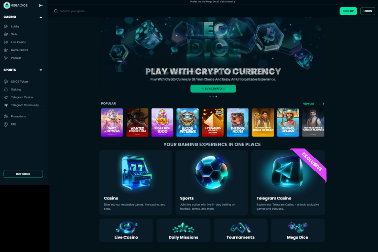 mega dice online kazino