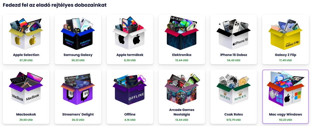 mystery box férfiaknak