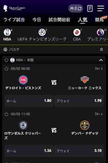 NBA賭けならクイーンカジノ