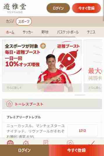 遊雅堂のブックメーカー画面