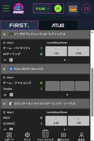 ブックメーカーeスポーツウィキベットのベットオプション
