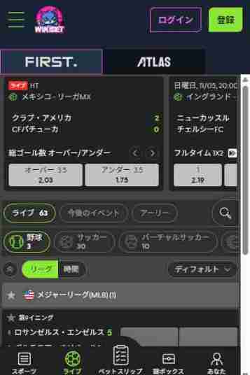 ウィキベットのブックメーカー画面
