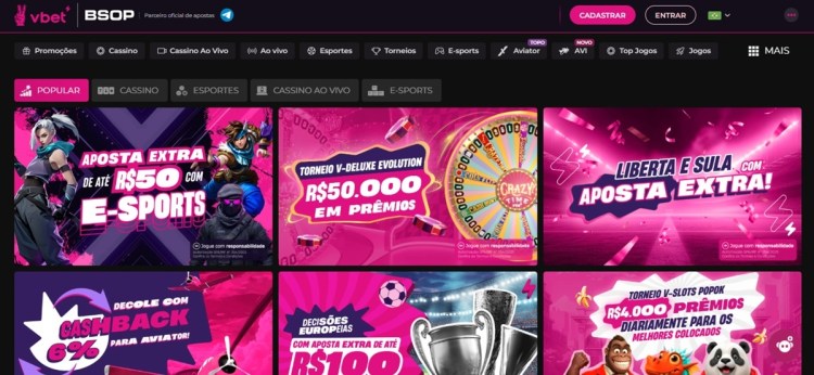 Há várias ofertas disponíveis na VBET Brasil