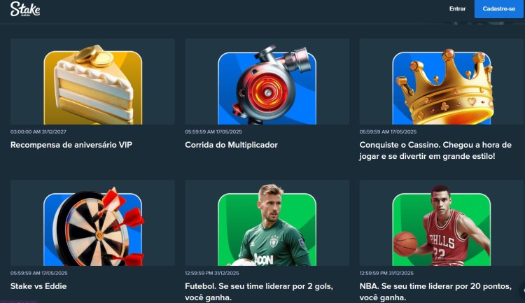 Pagina de promoçoes Stake Casino
