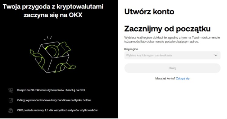 rejestracja okx