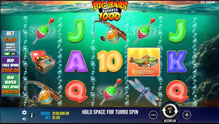 Big Bass Bonanza online slot game screenshot