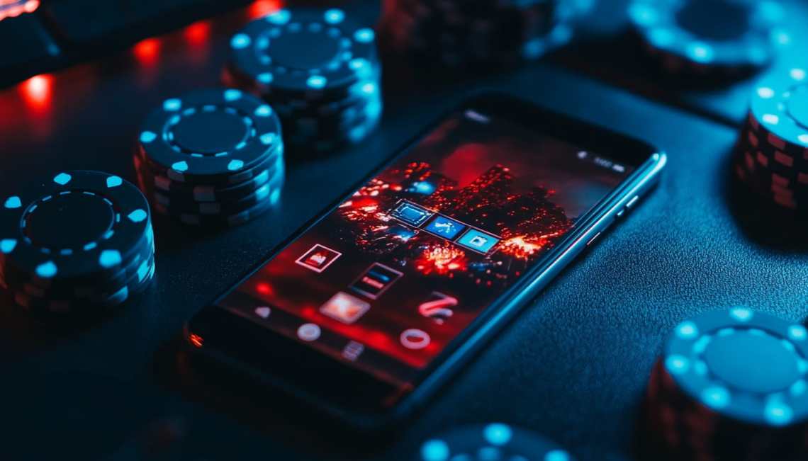 a mobile phone with an online casino on display saudi arabia