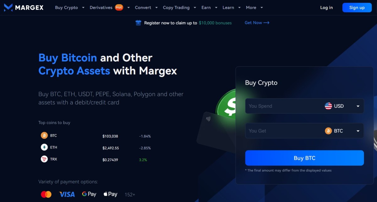 Margex: تداول بسهولة ببطاقات الإئتمان والخصم