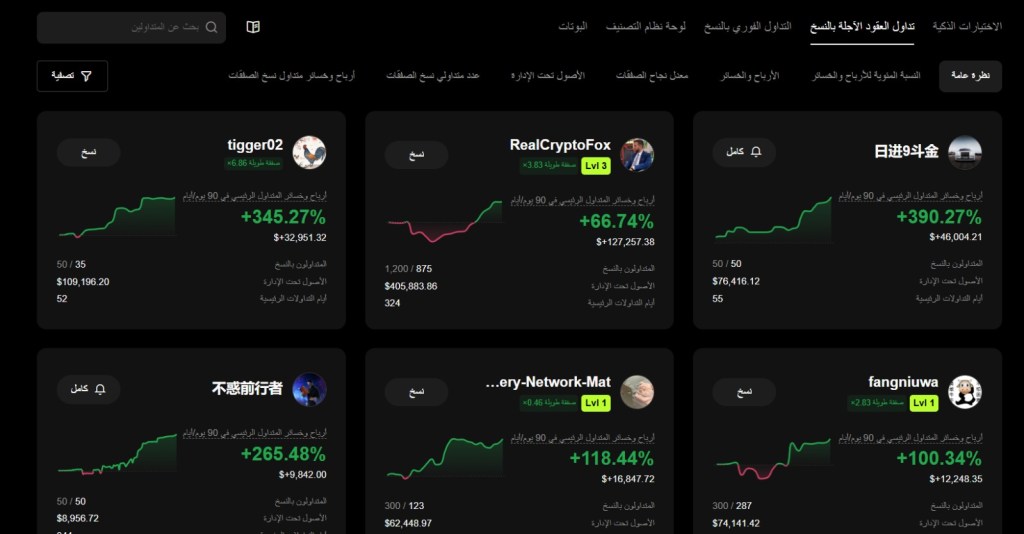 نسخ تداول العملات الرقمية على منصة OKX