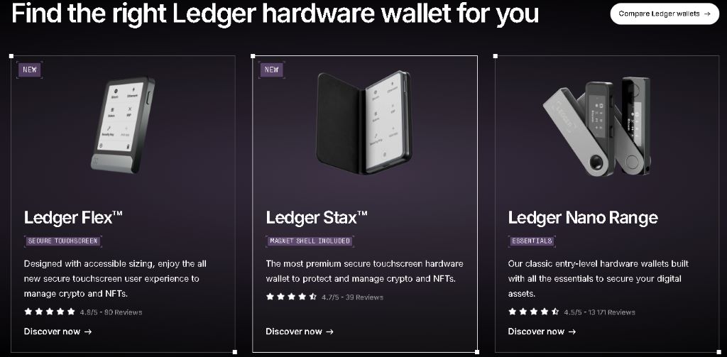 აპარატული საფულეები Ledger