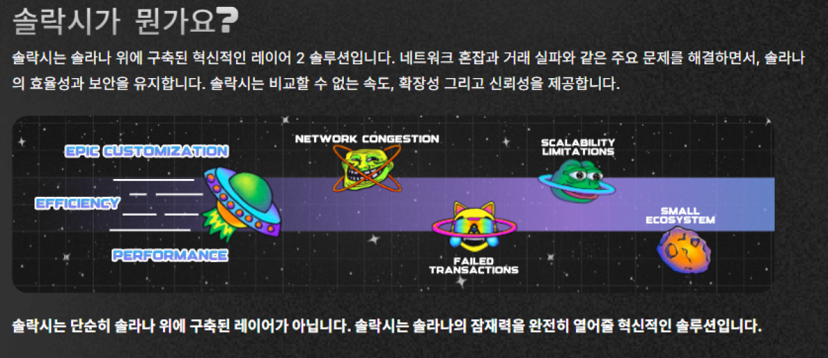 솔락시 공식 홈페이지 내 솔락시 정의