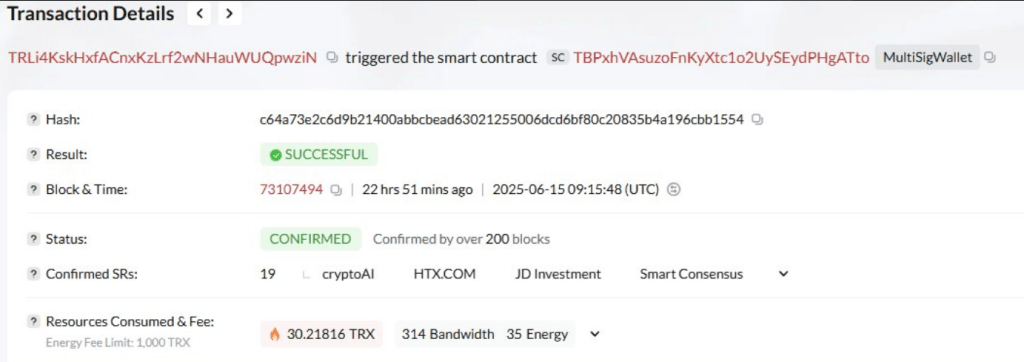 Tether Enforces Freeze On  Million In Tron Funds Over Illicit Activity