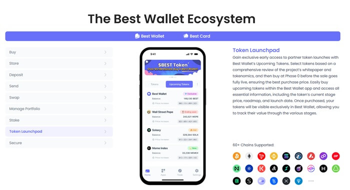 Best Wallet’s ecosystem includes a meme coin launchpad.