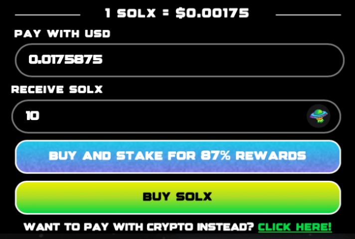 Buying $SOLX Coins