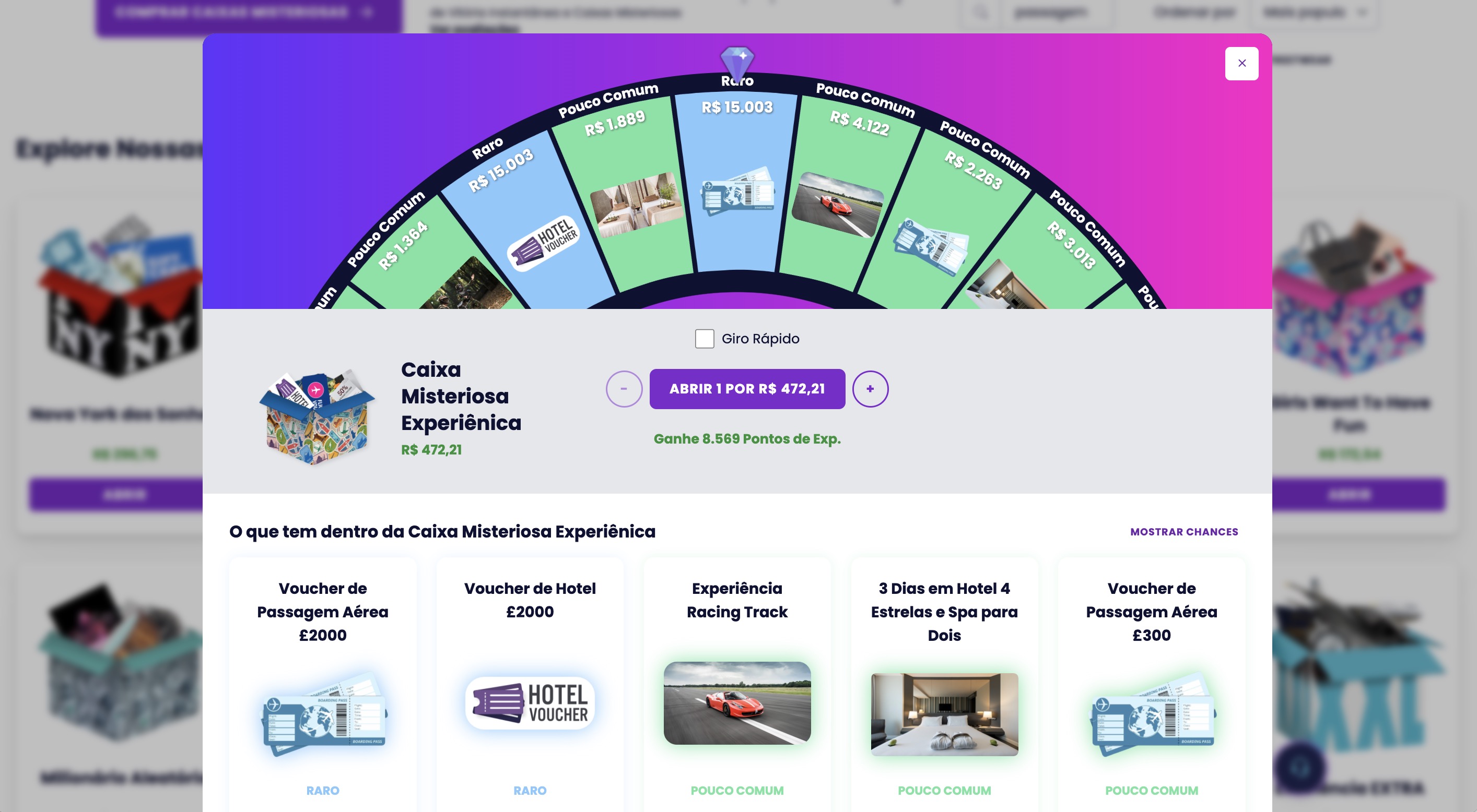Caixa Misteriosa Experiência