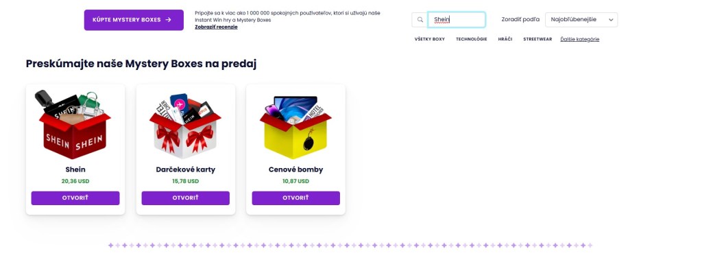 Vyberte si box podľa vášho záujmu