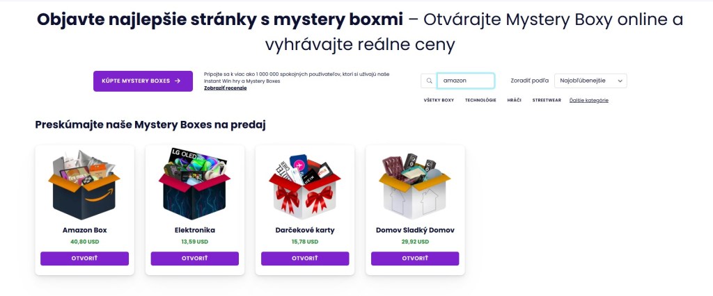 Výber Amazon-inšpirovaného mystery boxu