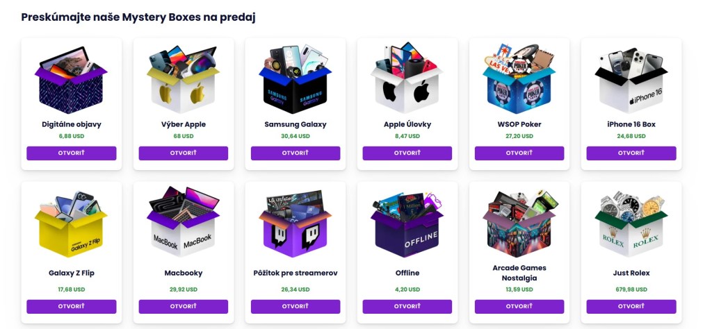 Výber konkrétneho Fortnite boxu