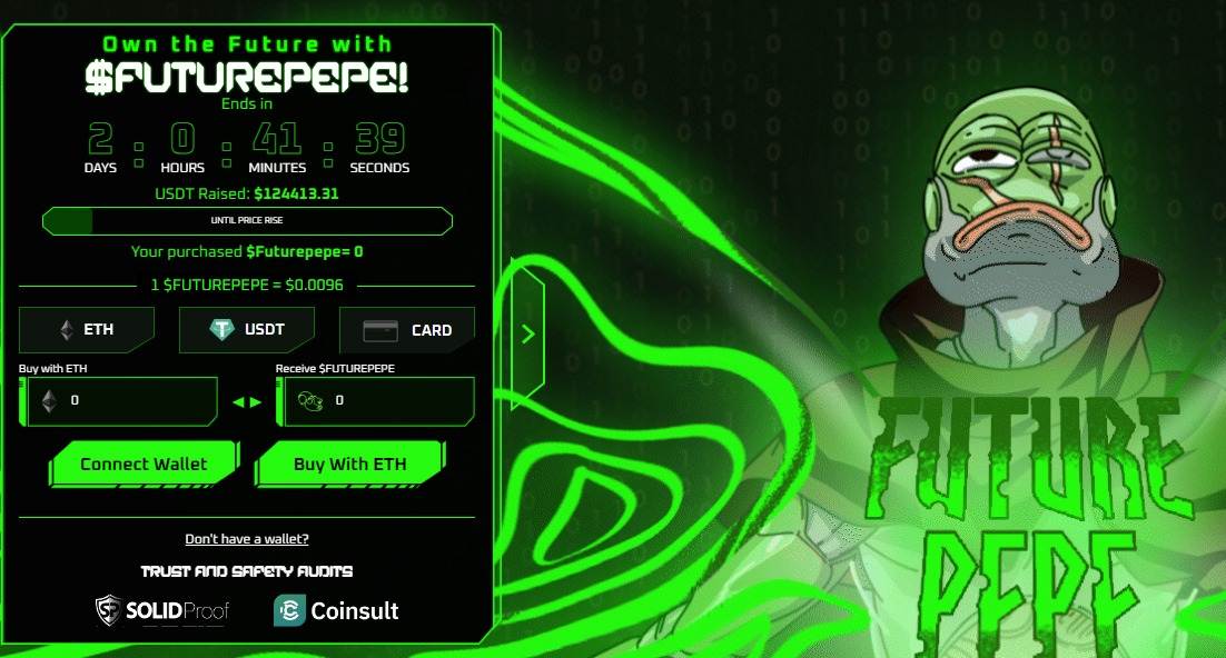 Future Pepe presale page