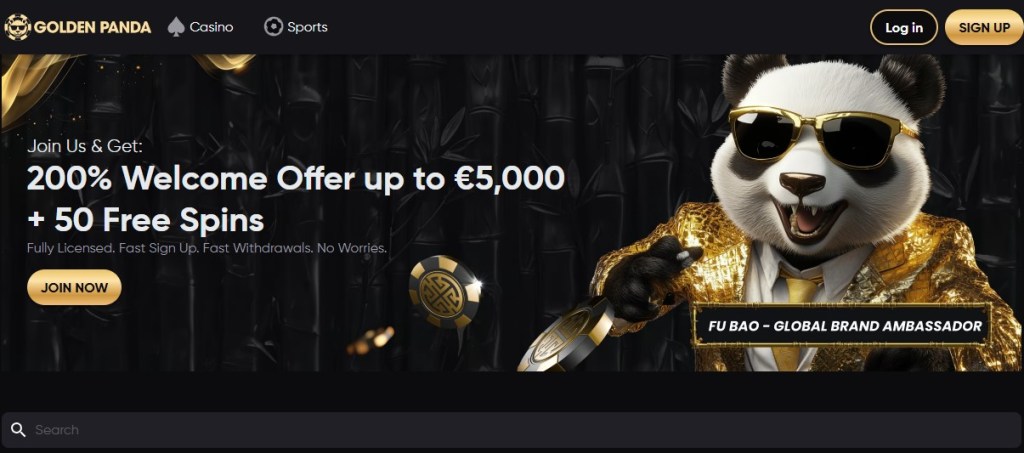 4. Golden Panda – Bitcoin Casino sa Premium Slotovima i Redovnim Turnirima