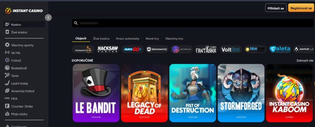 1. Instant Casino – Rychlé Výběry a Moderní Herní Rozhraní
