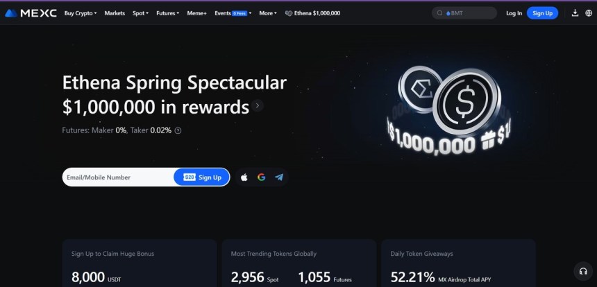 A MEXC é uma das corretoras para contratos futuros de Ethereum