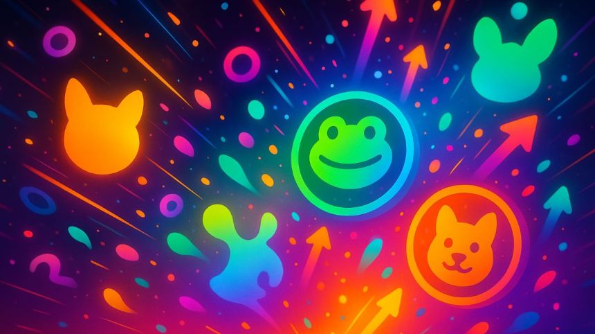 Nghệ thuật trừu tượng: Sự bùng nổ màu sắc của các Meme coin tiềm năng.