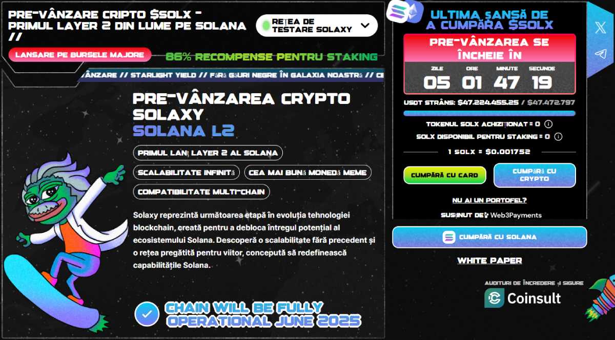 Prezentarea Solaxy ($SOLX) – noul altcoin principal