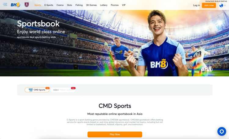 a screenshot showing the sports betting section at BK8 Casino for bettors in Singapore