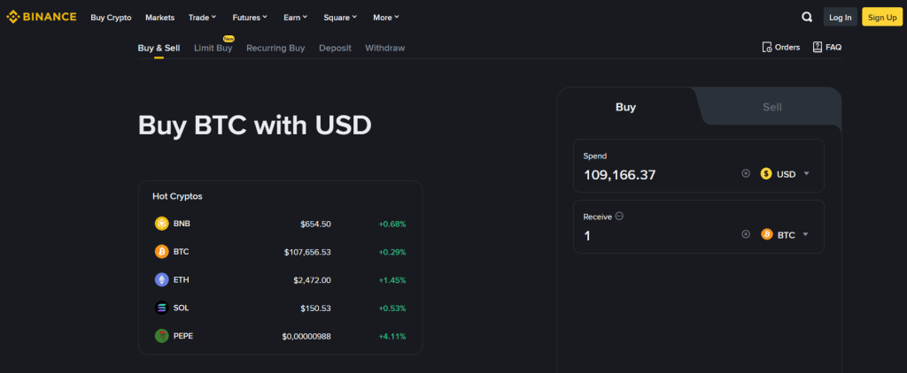 Platforma Binance.