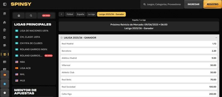 Spinsy es la mejor opción para hacer apuestas de fútbol en este momento