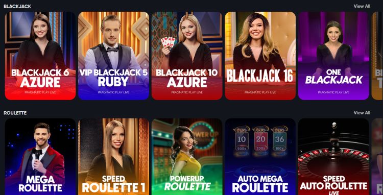 Stolní hry jako ruleta a blackjack