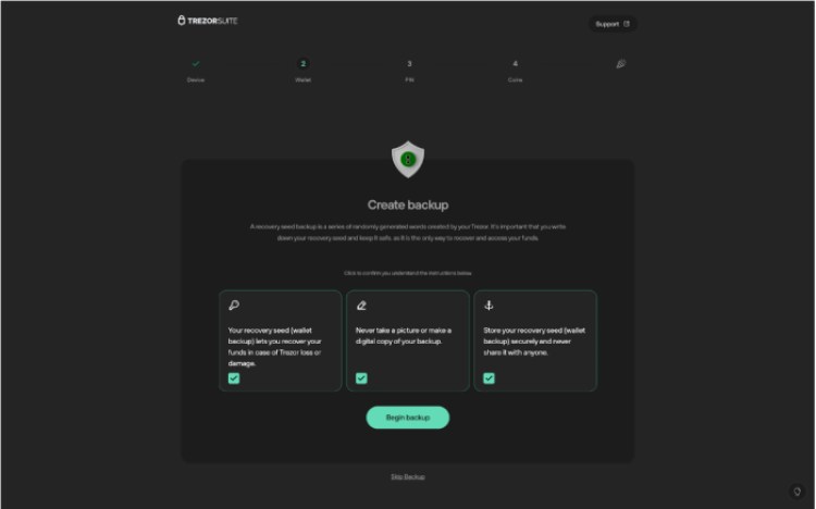 Trezor Create Backup