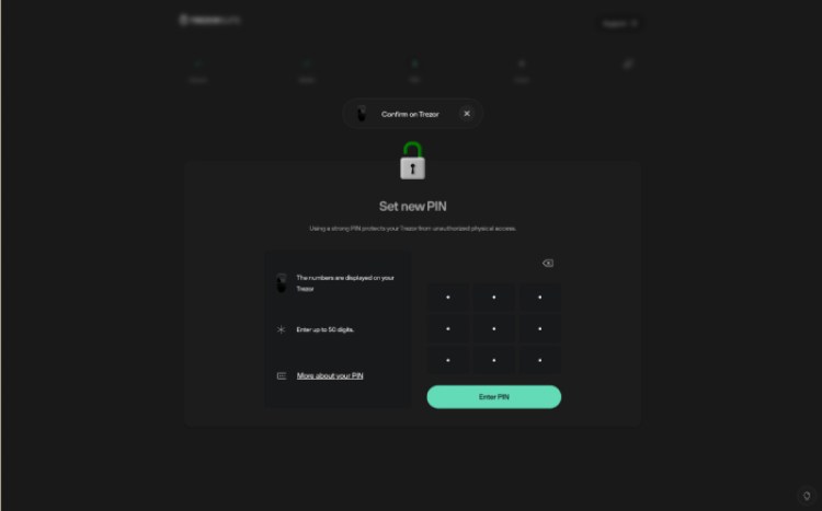 Trezor Set New Pin