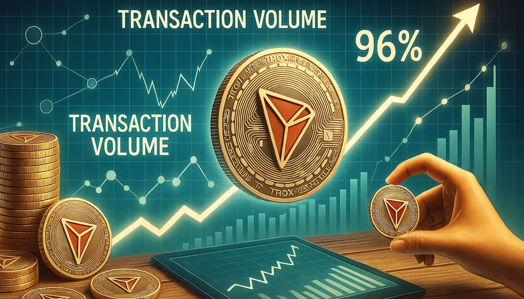 Tron은 실제 성장을 보여줍니다 : 거래량은 급증하고 성공률은 96% 이상입니다.