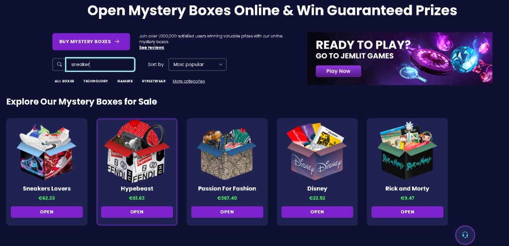 Válaszd ki és nyisd ki a Sneaker Mystery Boxot