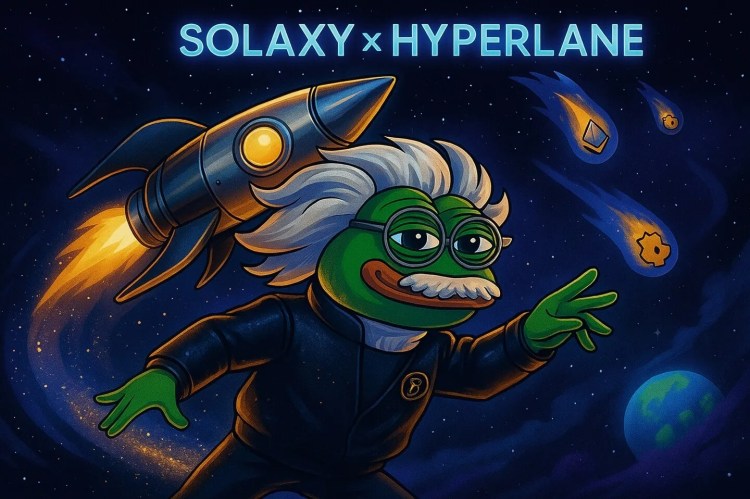 شخصية Solaxy وخلفها صاروخ منطلق في الفضاء احتفاءً بتعاون Solaxy مع Hyperlane