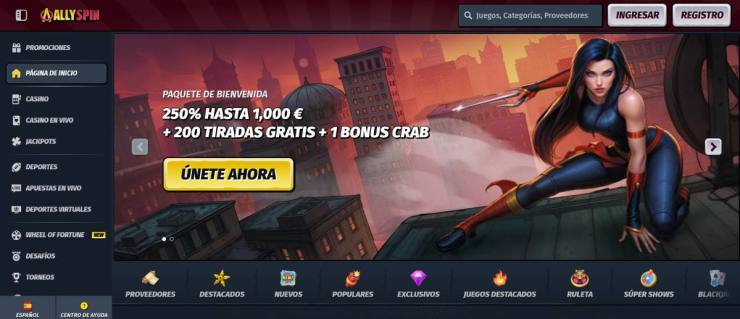 Si buscas juegos de casino por 1 €, en Allyspin encontrarás un amplio catálogo de slots y juegos de mesa