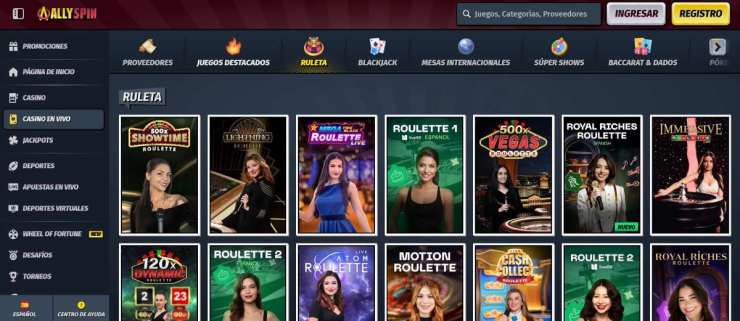 Allyspin es una opción perfecta para probar juegos de ruleta en línea 